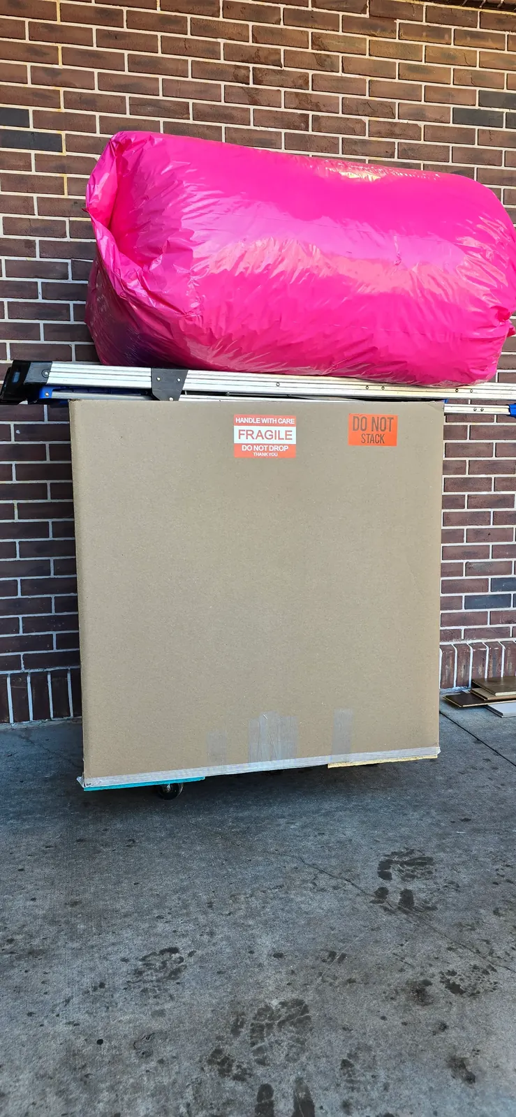Fragile chandelier prepared for shipping and crating service