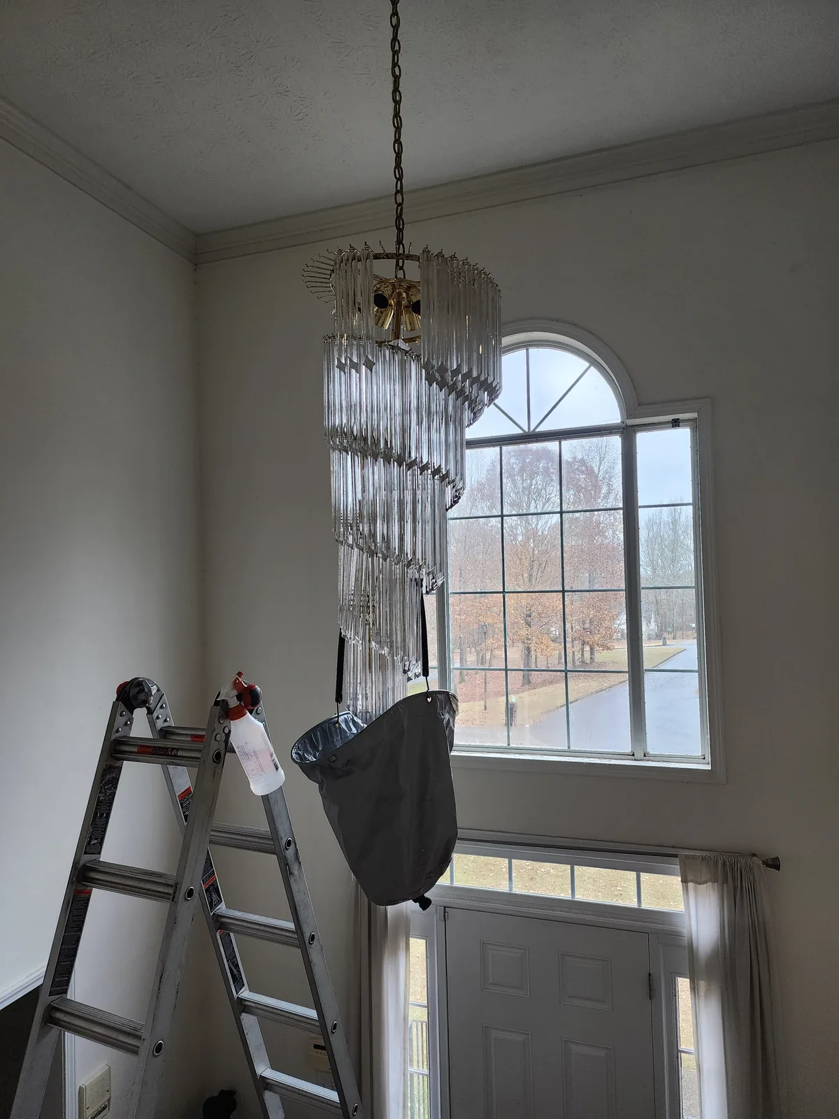Chandelier cleaning and restoration detail in Atlanta