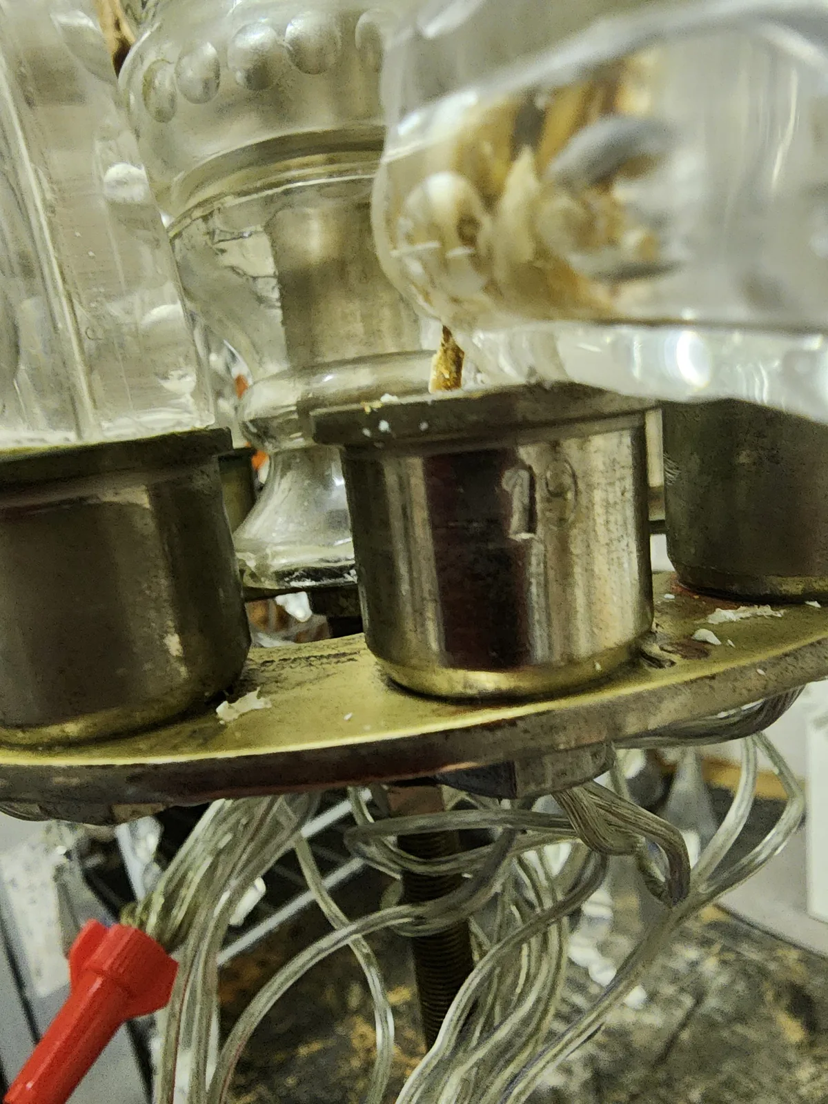 Chandelier reassembly after repair in Atlanta