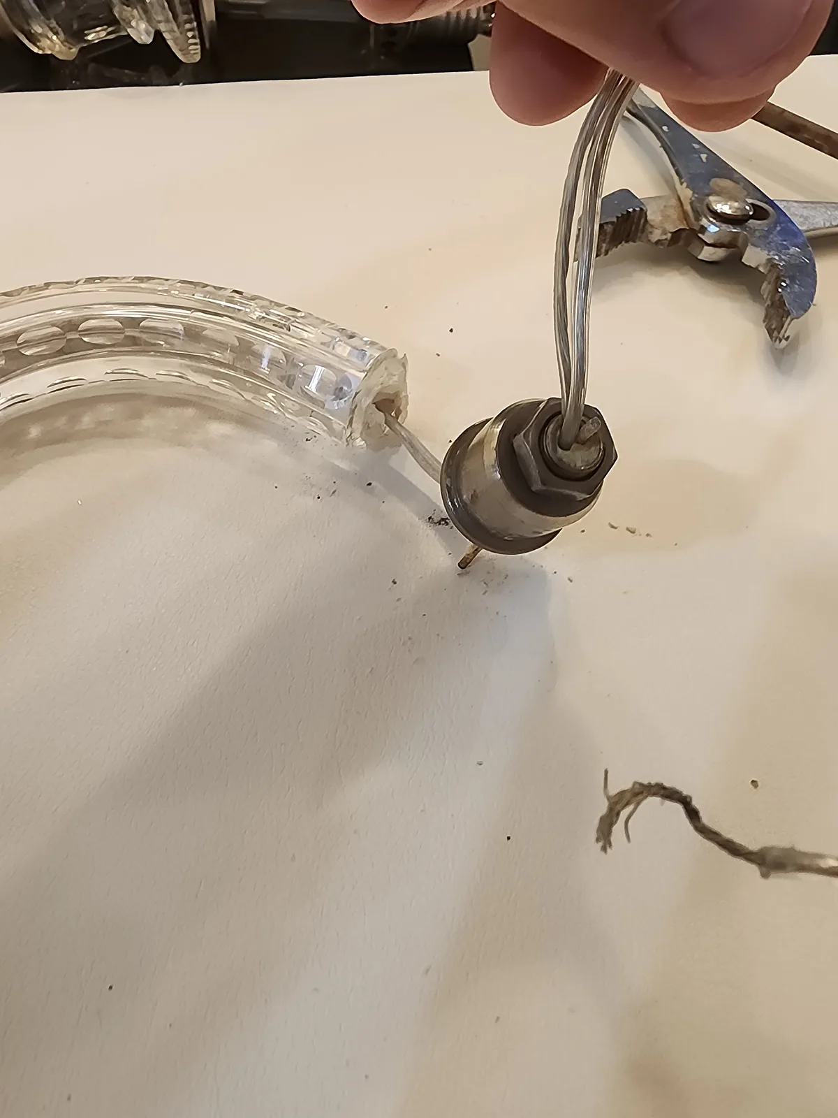 Crystal chandelier cleaning detail in Atlanta