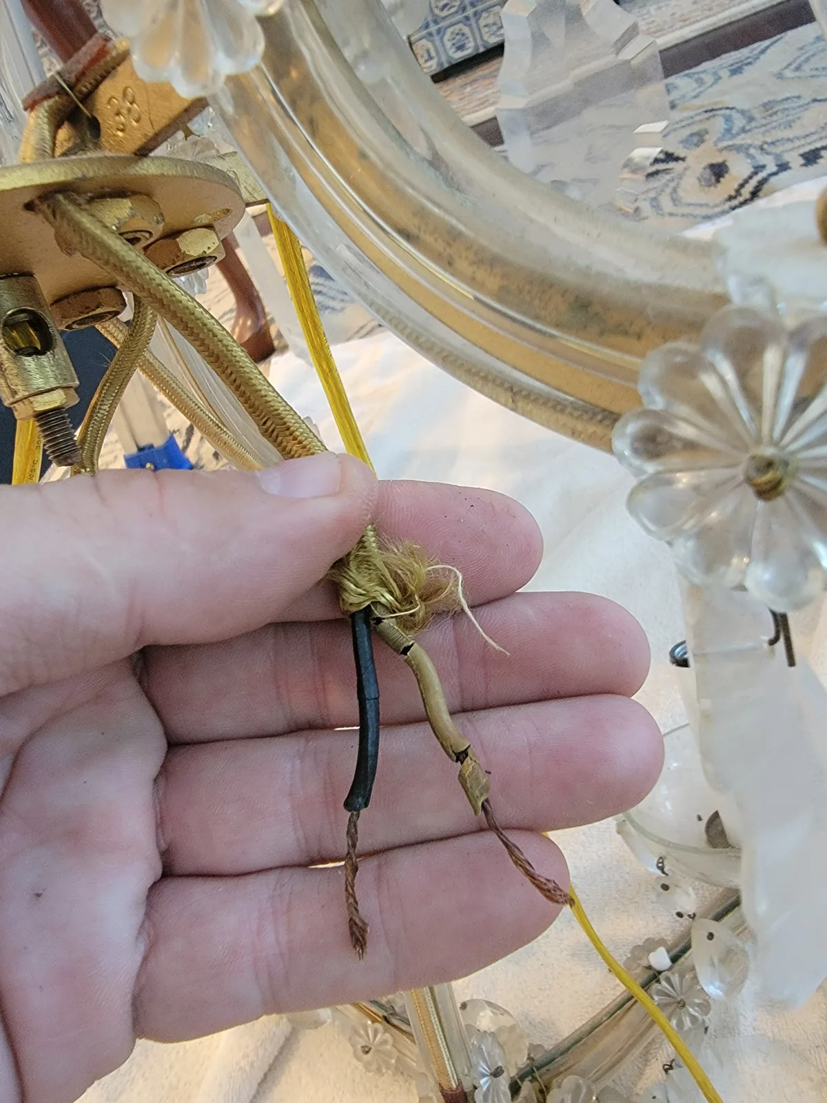 Crystal chandelier repair and cleaning project in Atlanta