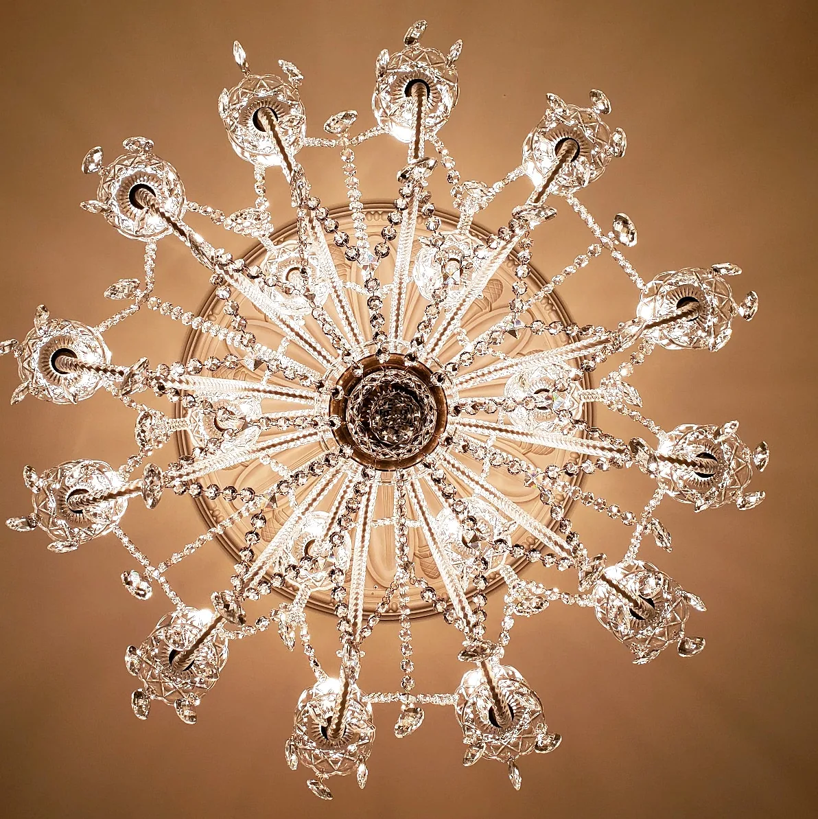 Crystal chandelier installed by Shawn Penoyer in Atlanta