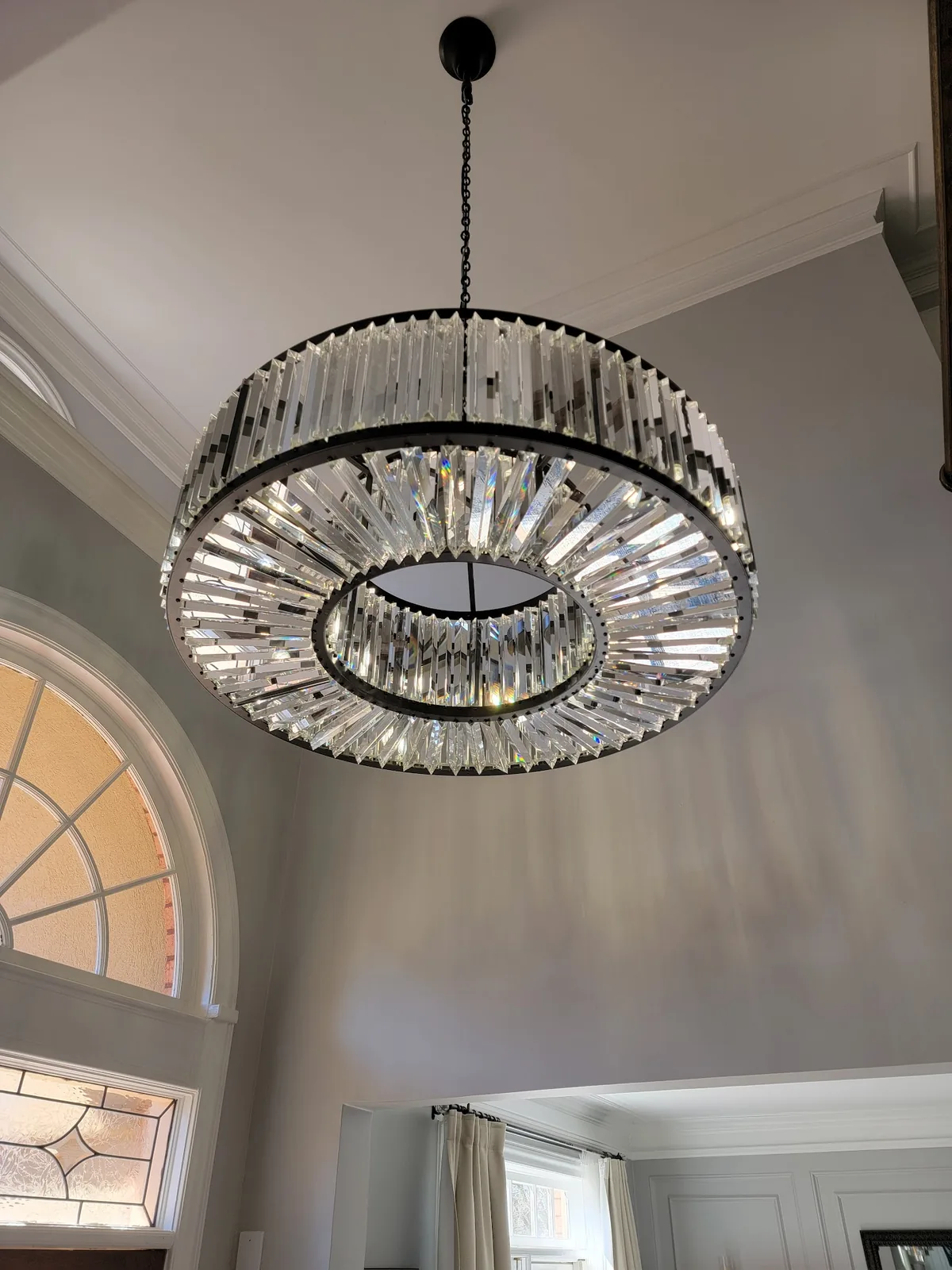 Foyer chandelier installed in an Atlanta entryway
