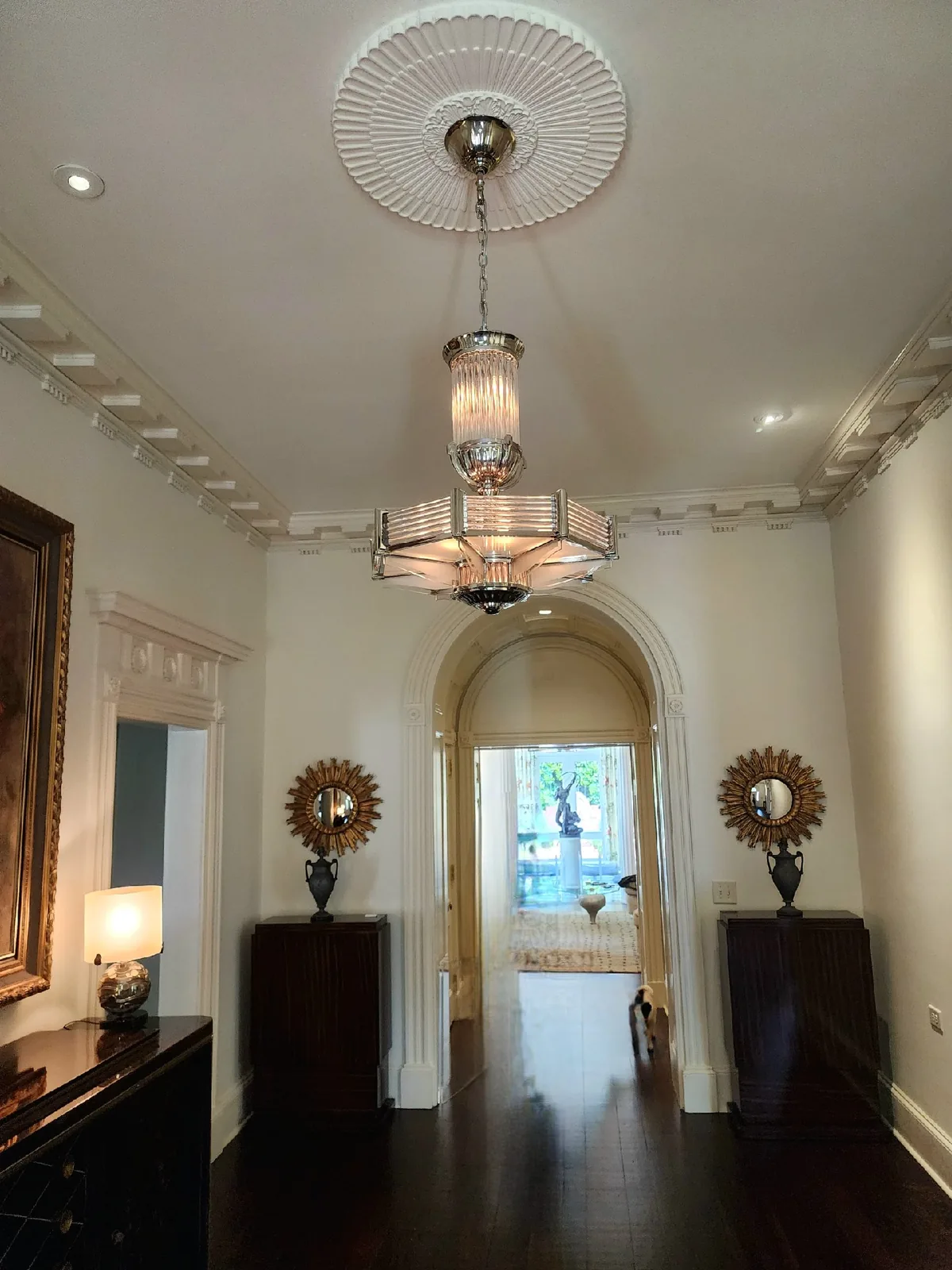 Mid-century modern chandelier installed in an Atlanta home