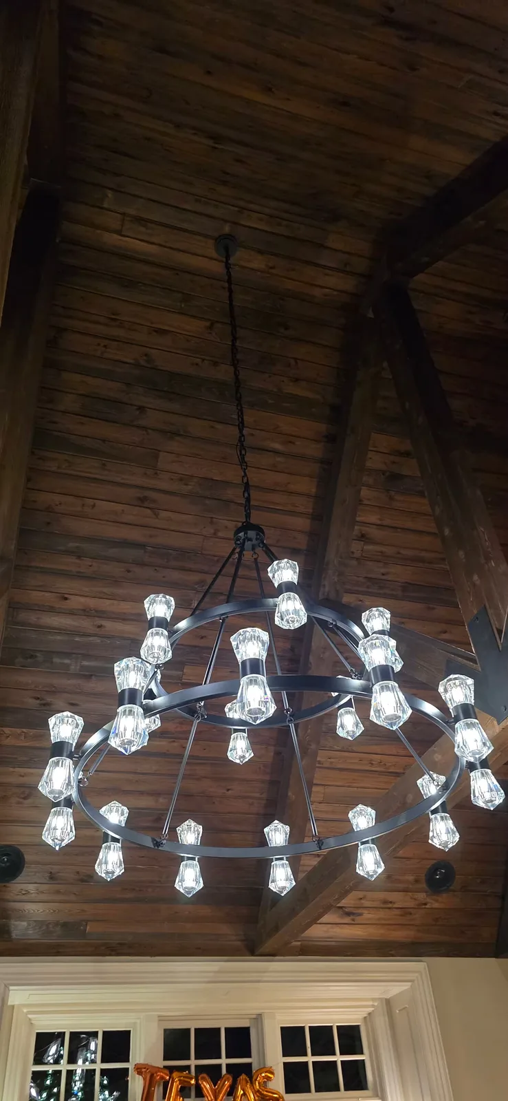 Modern chandelier installed in a Buckhead Atlanta home