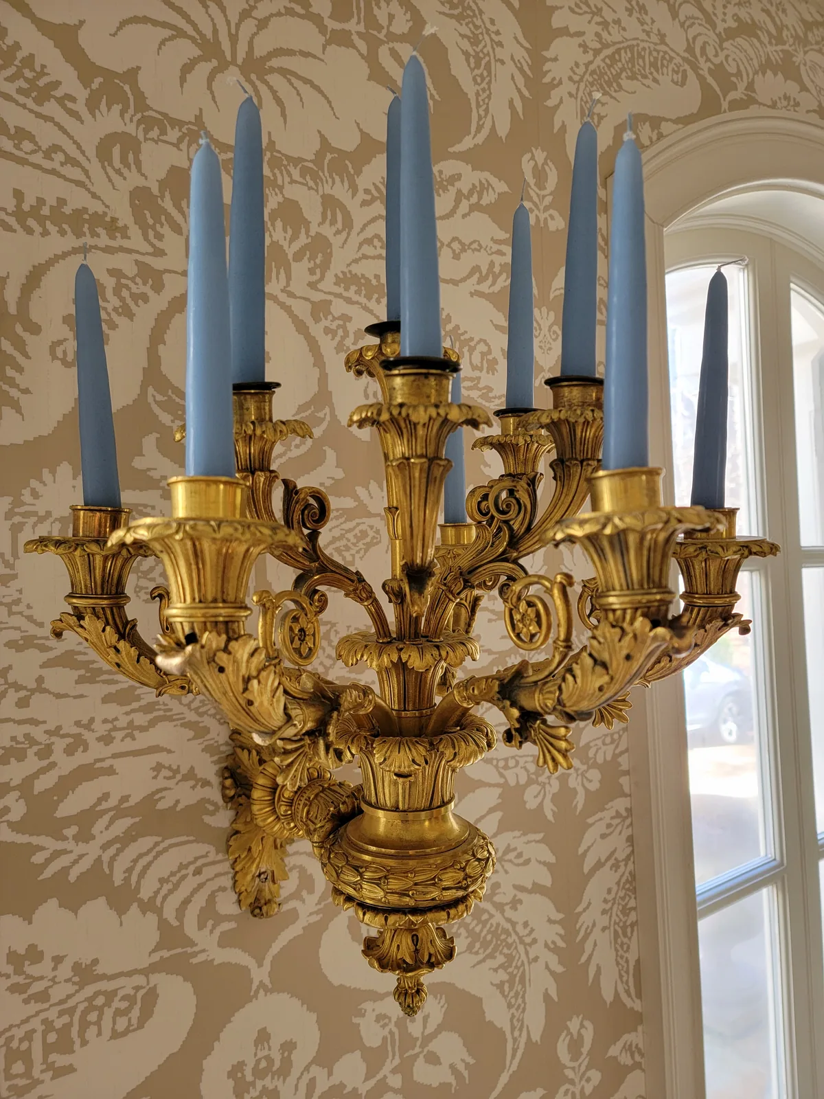 Crystal wall sconce installed in an Atlanta home