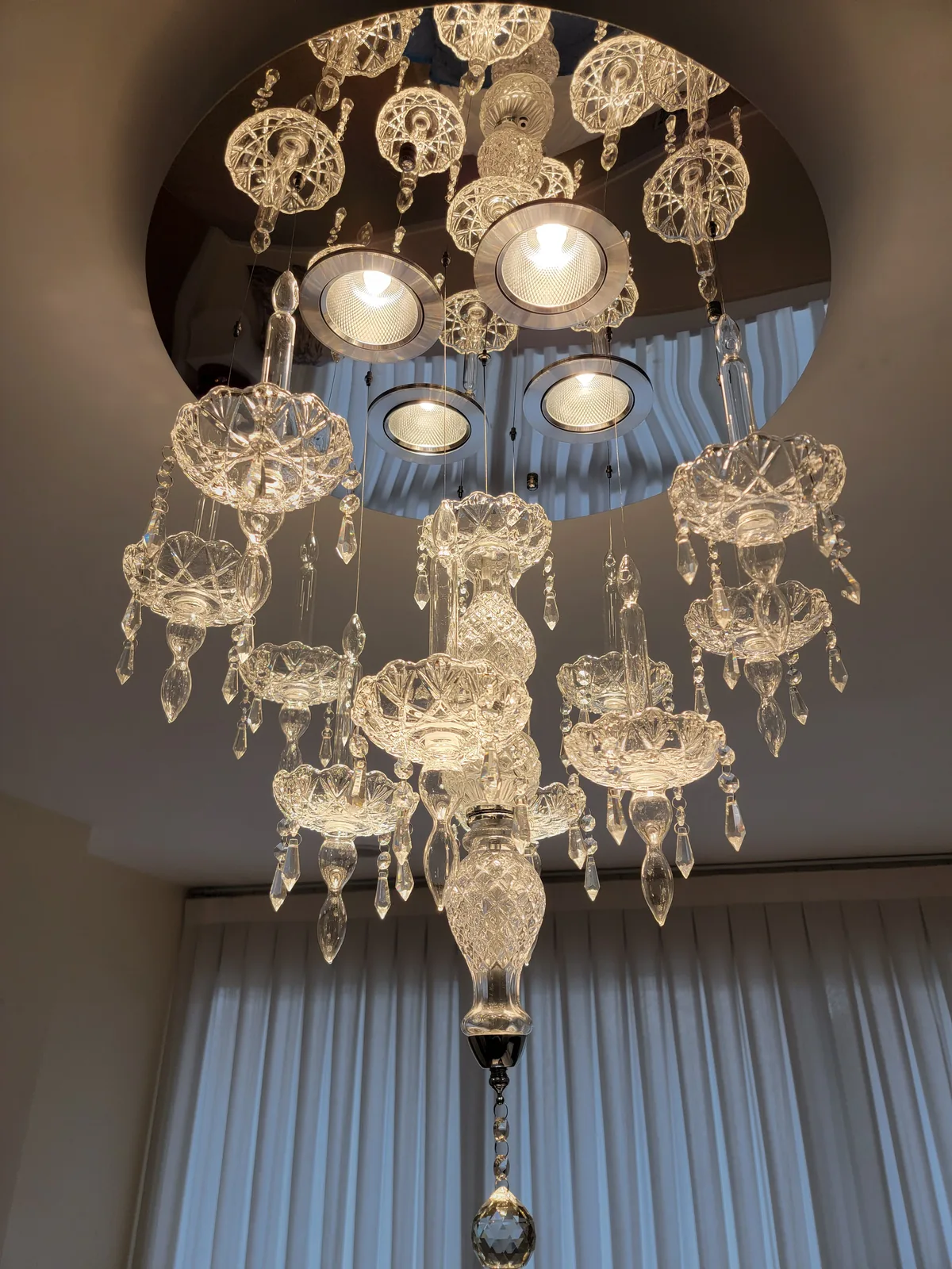 Large decorative flush mount light fixture installed in Atlanta